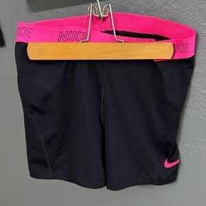 Nike Women's Athletic Shorts Black with Pink Accents